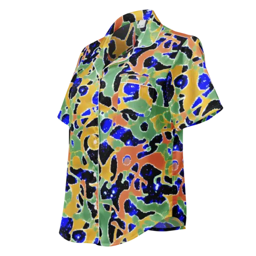 Cobalt Collage on a Women's Short Sleeve Pajama Top