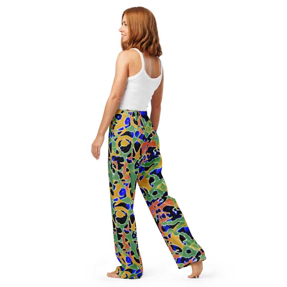 Cobalt Collage on Women's Pajama Pants — Back