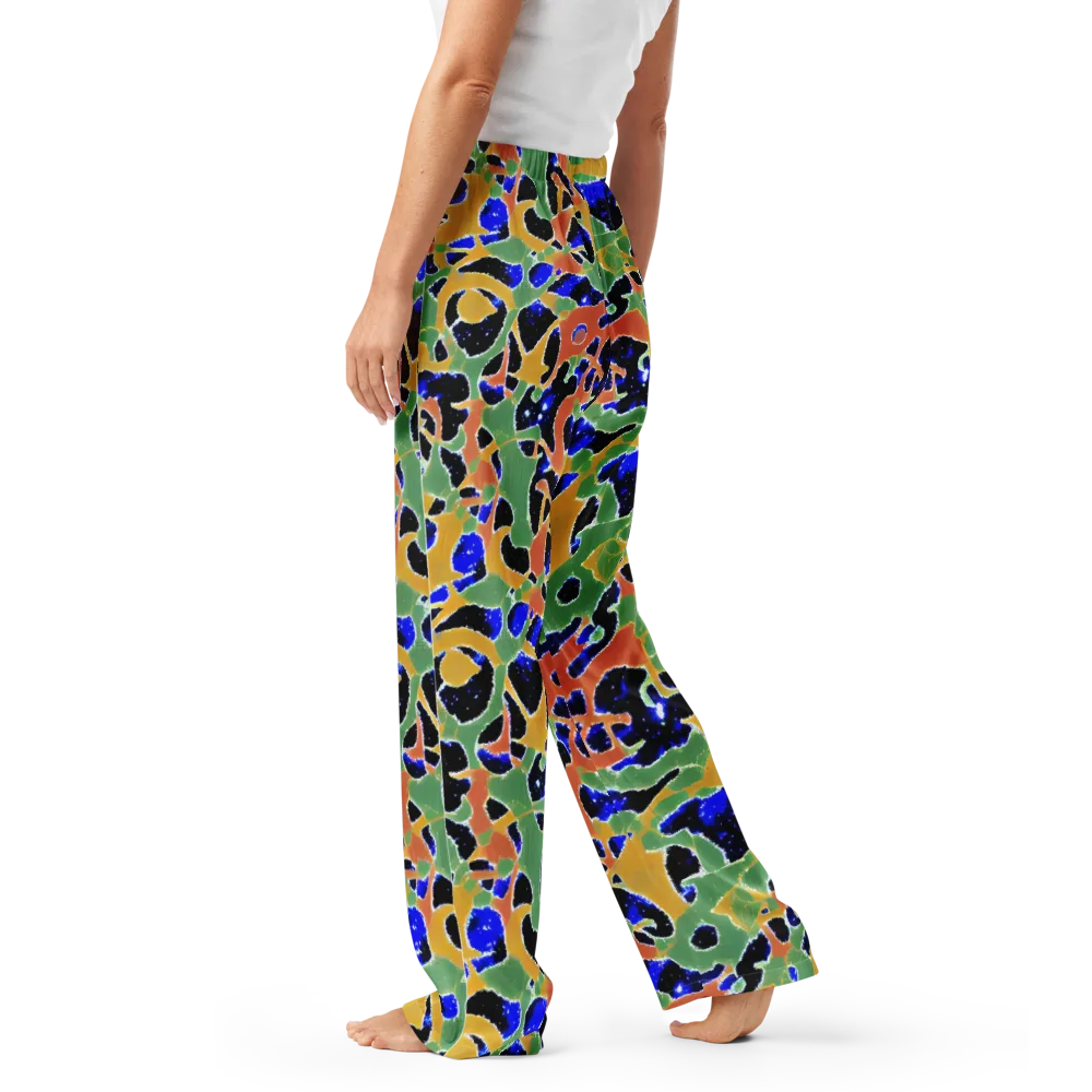 Cobalt Collage on Women's Pajama Pants — Left