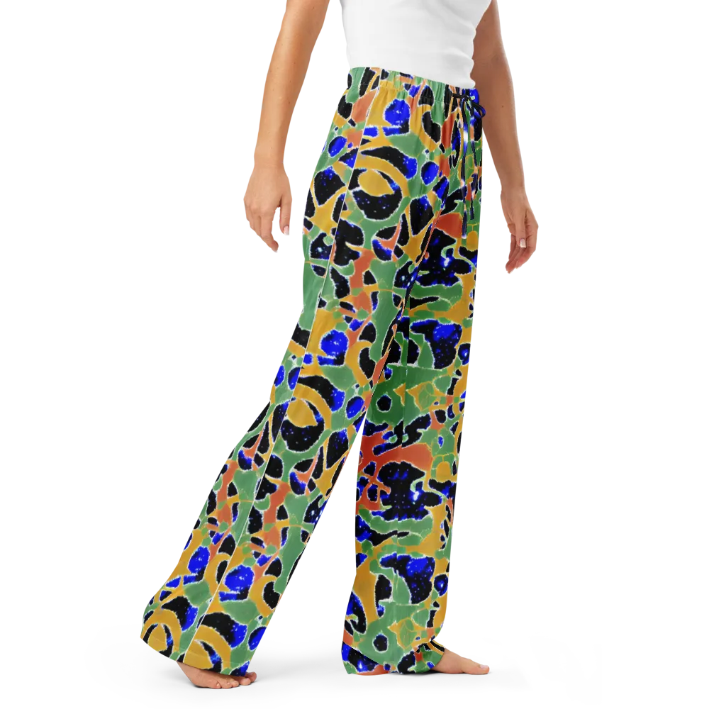 Cobalt Collage on Women's Pajama Pants — Right Front