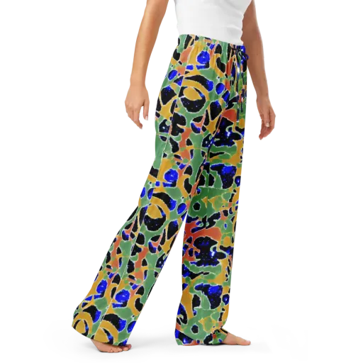 Cobalt Collage on a Women's Pajama Pants