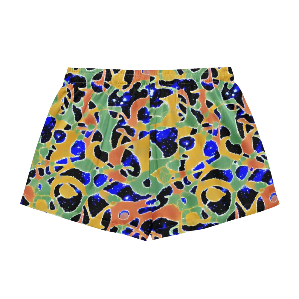 Cobalt Collage on Women's Pajama Shorts — Back