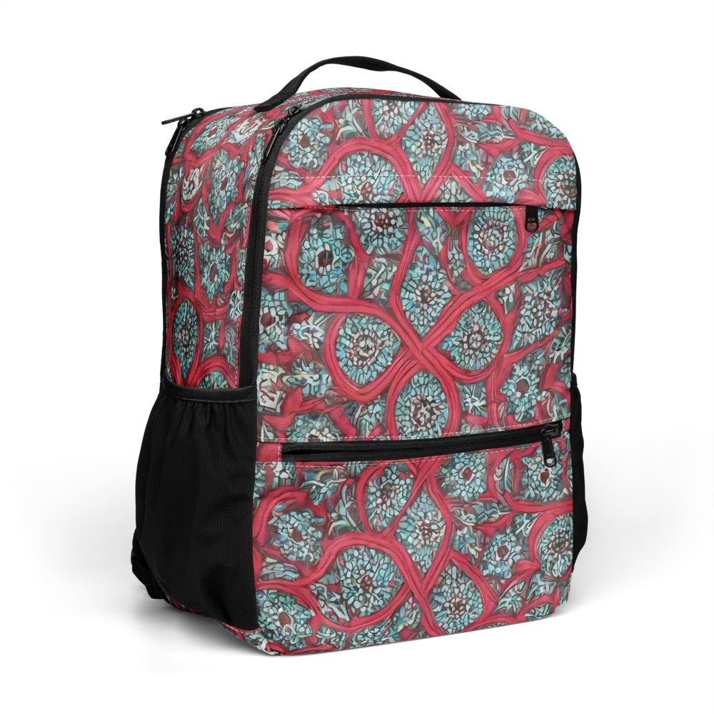 Crimson Mosaic on Utility Backpack — Right Front