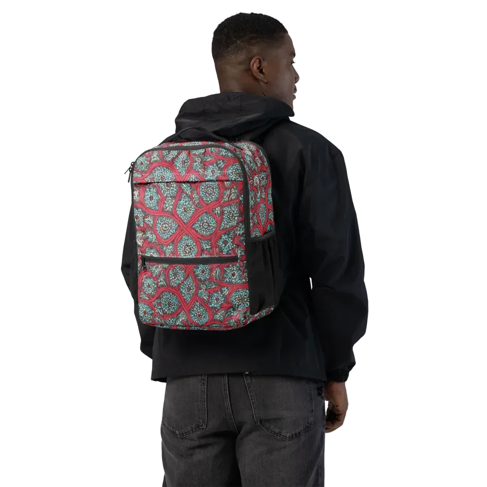 Crimson Mosaic on Utility Backpack — Back