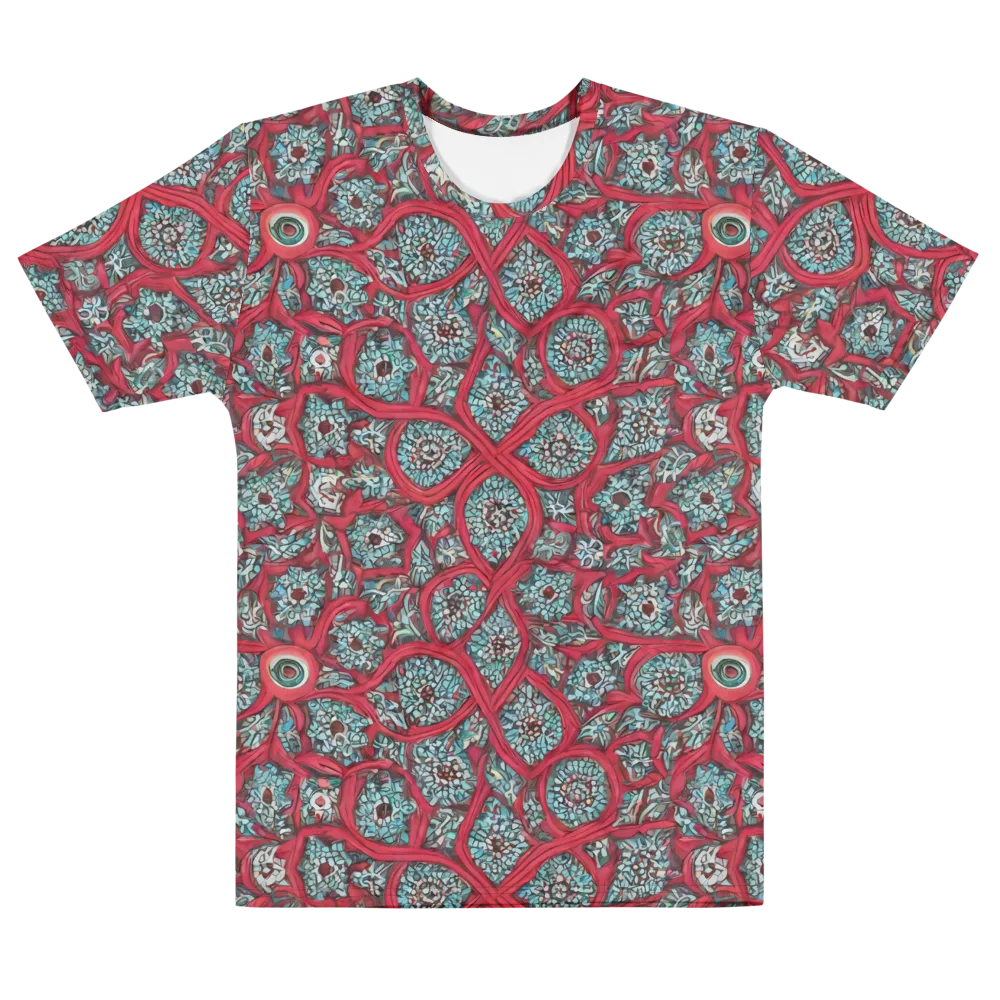 Crimson Mosaic on Men's Cotton Crew Neck T-Shirt — Front