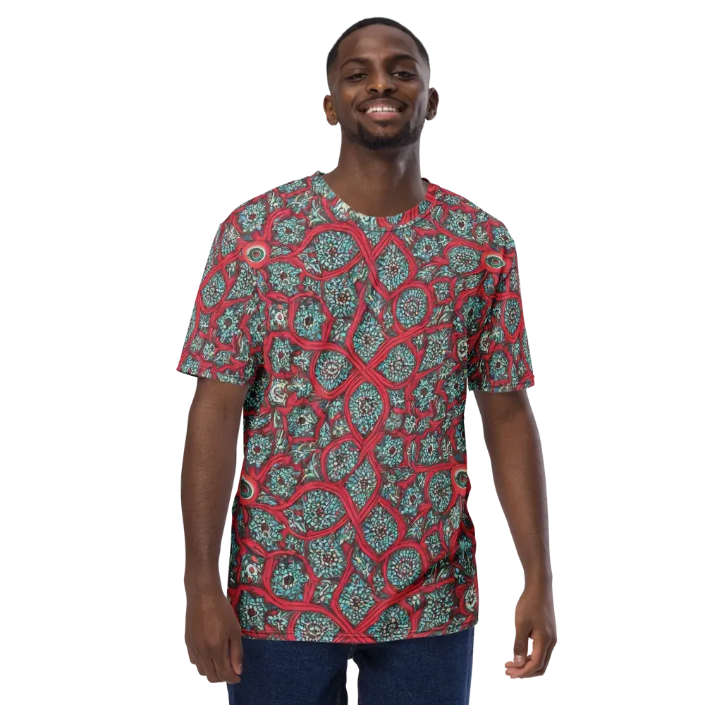 Crimson Mosaic on Men's Crew Neck T-Shirt — Front