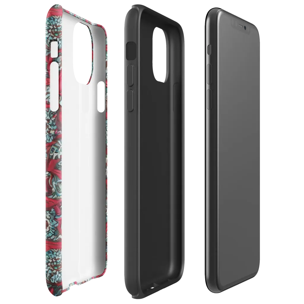 Crimson Mosaic on Tough Case for iPhone® — Right