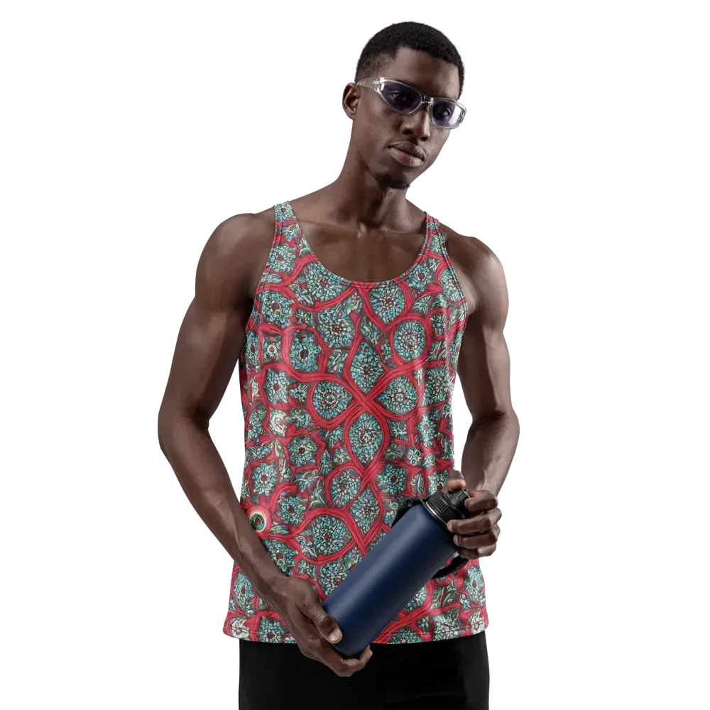 Crimson Mosaic on Men's Tank Top — Front