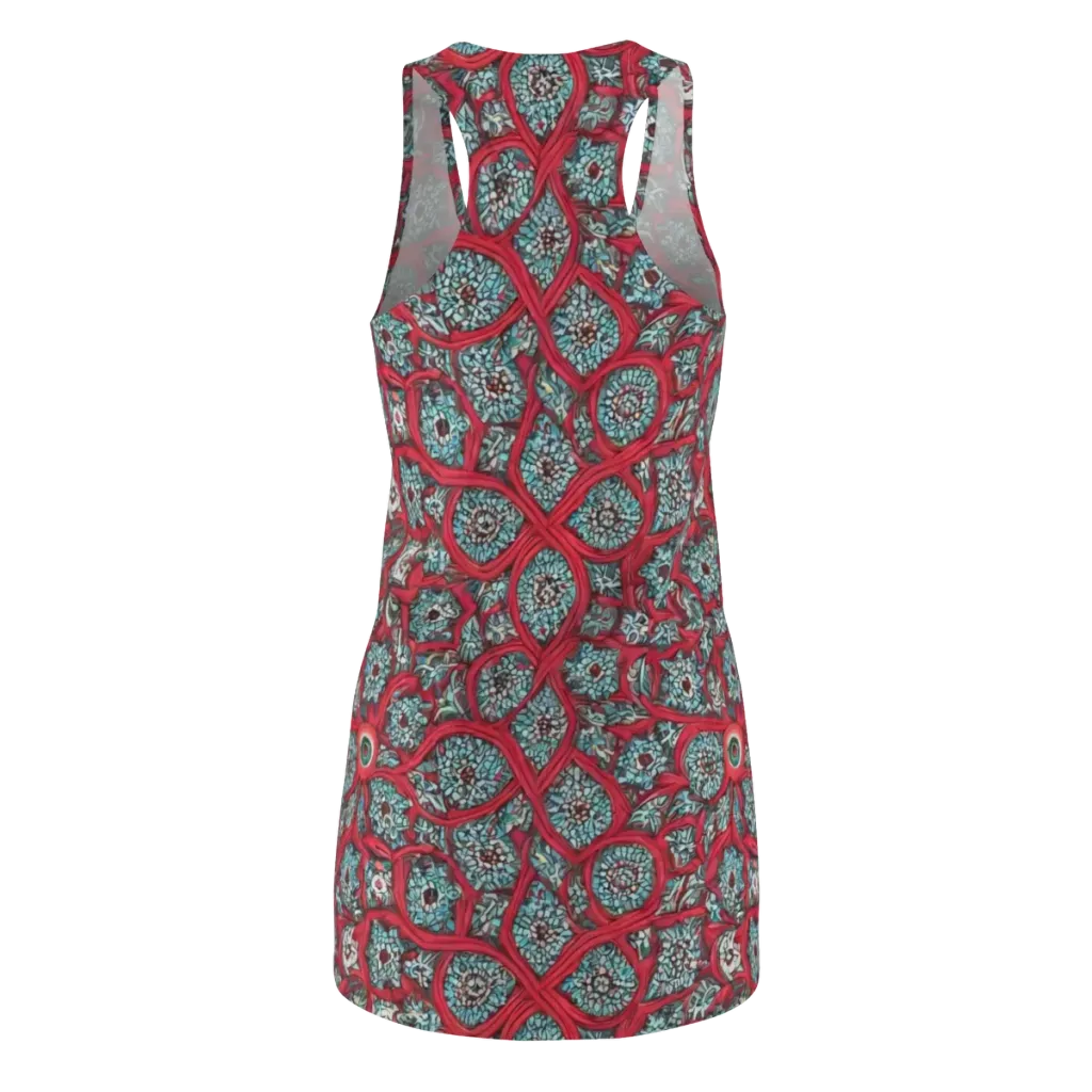Crimson Mosaic on Racerback Dress — Back