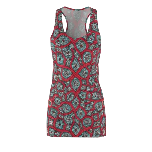 Crimson Mosaic on a Racerback Dress