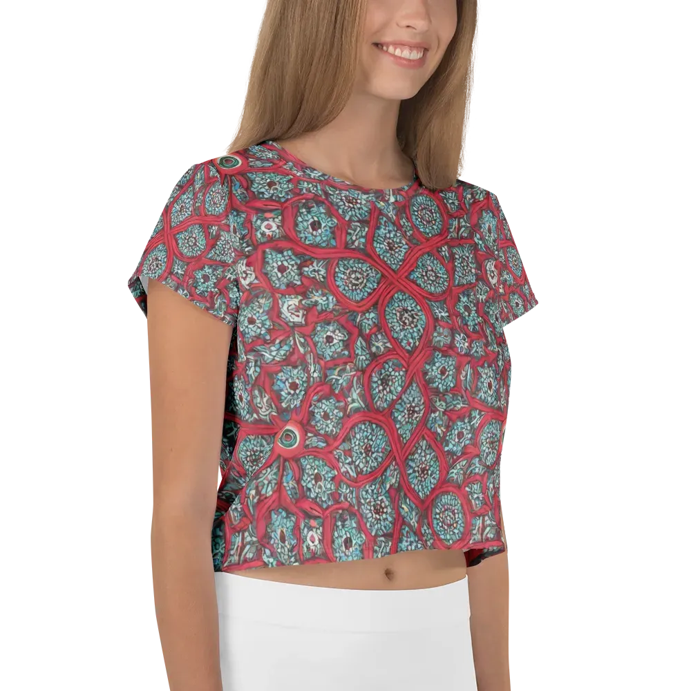 Crimson Mosaic on Crop Tee — Right