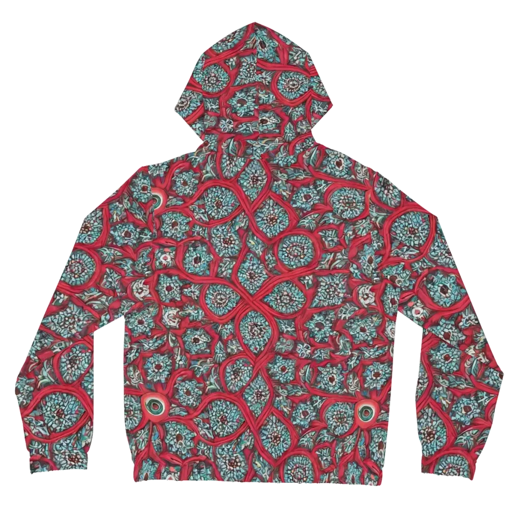 Crimson Mosaic on Women's Full-Zip Hoodie — Back