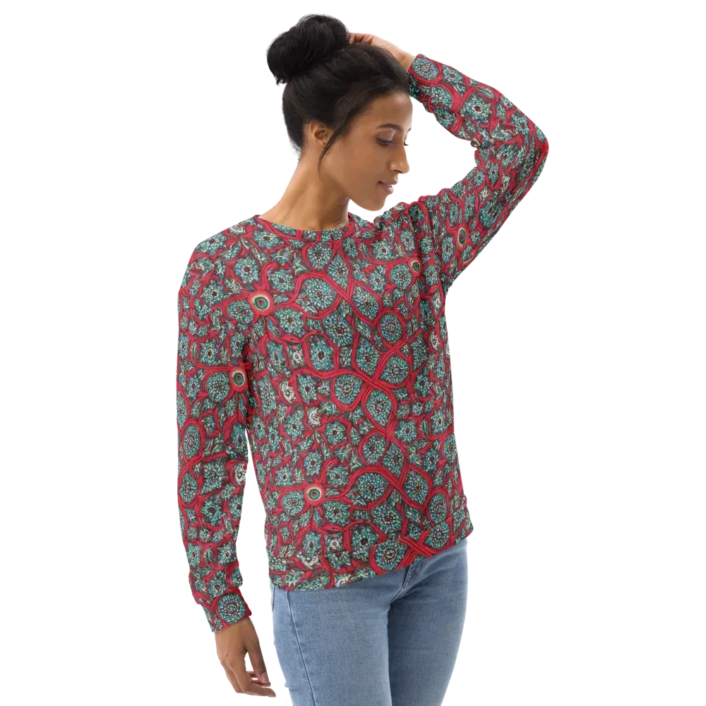 Crimson Mosaic on Sweatshirt — Right Front