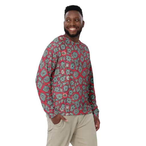 Crimson Mosaic on a Sweatshirt