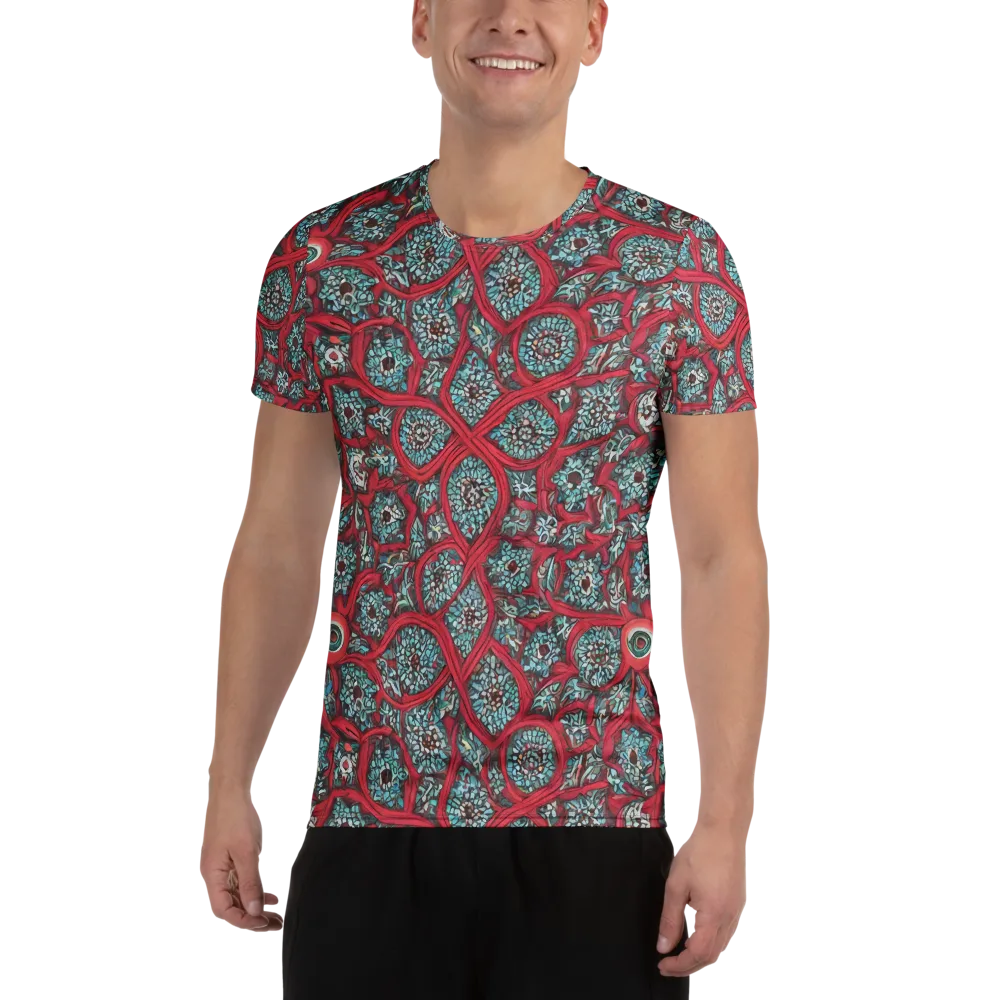 Crimson Mosaic on Men's Athletic T-Shirt — Front