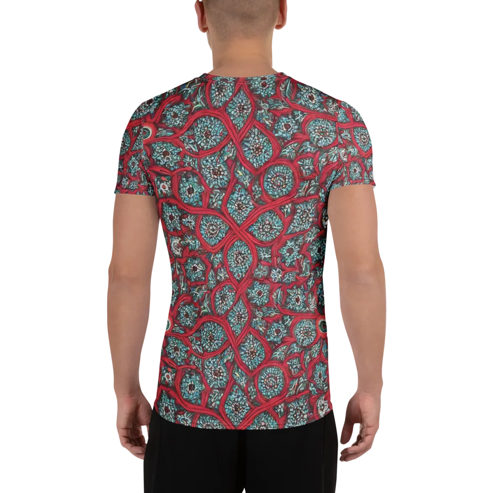 Crimson Mosaic on Men's Athletic T-Shirt — Back