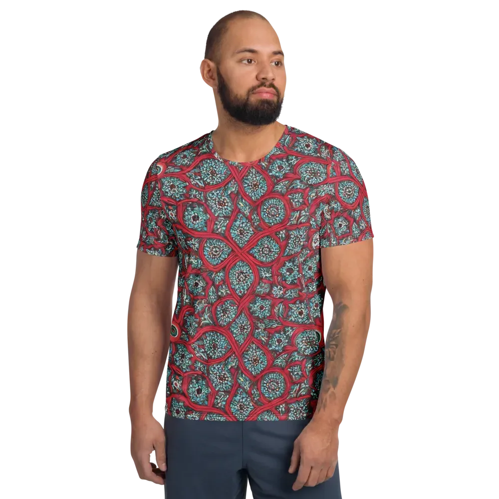 Crimson Mosaic on Men's Athletic T-Shirt — Front