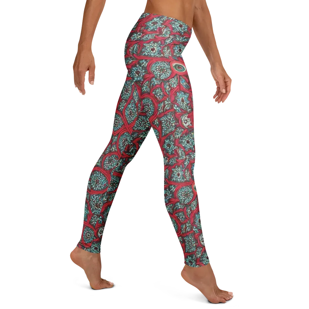 Crimson Mosaic on Leggings — Right