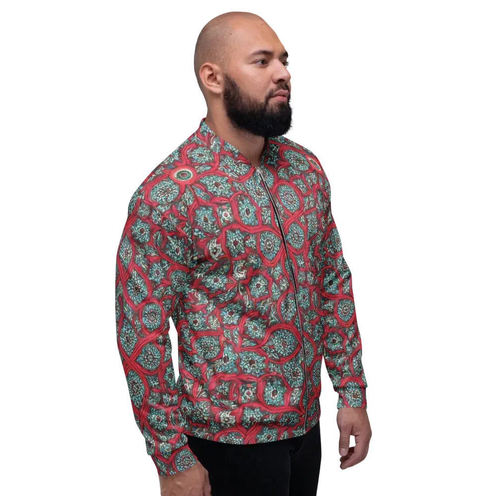 Crimson Mosaic on Bomber Jacket — Right