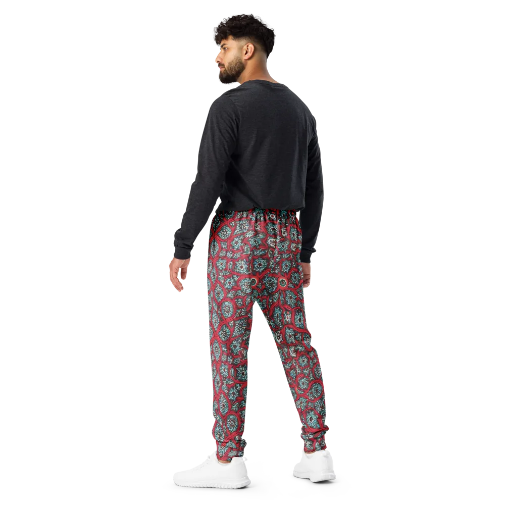 Crimson Mosaic on Men's Joggers — Back