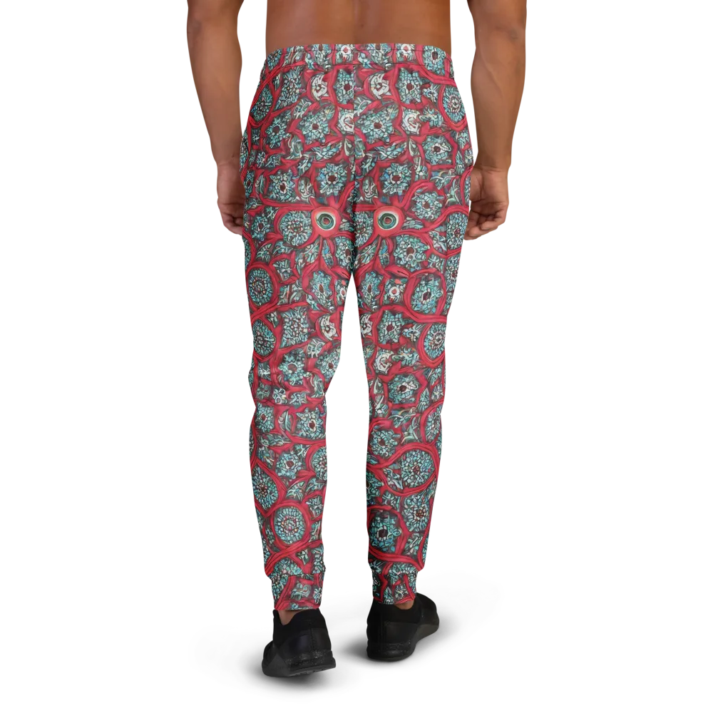 Crimson Mosaic on Men's Joggers — Back