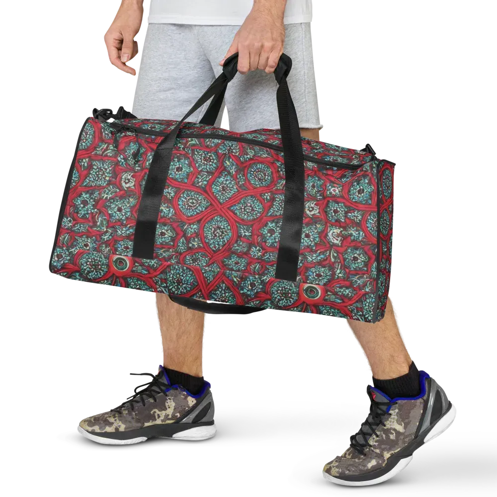 Crimson Mosaic on Duffle Bag — Front
