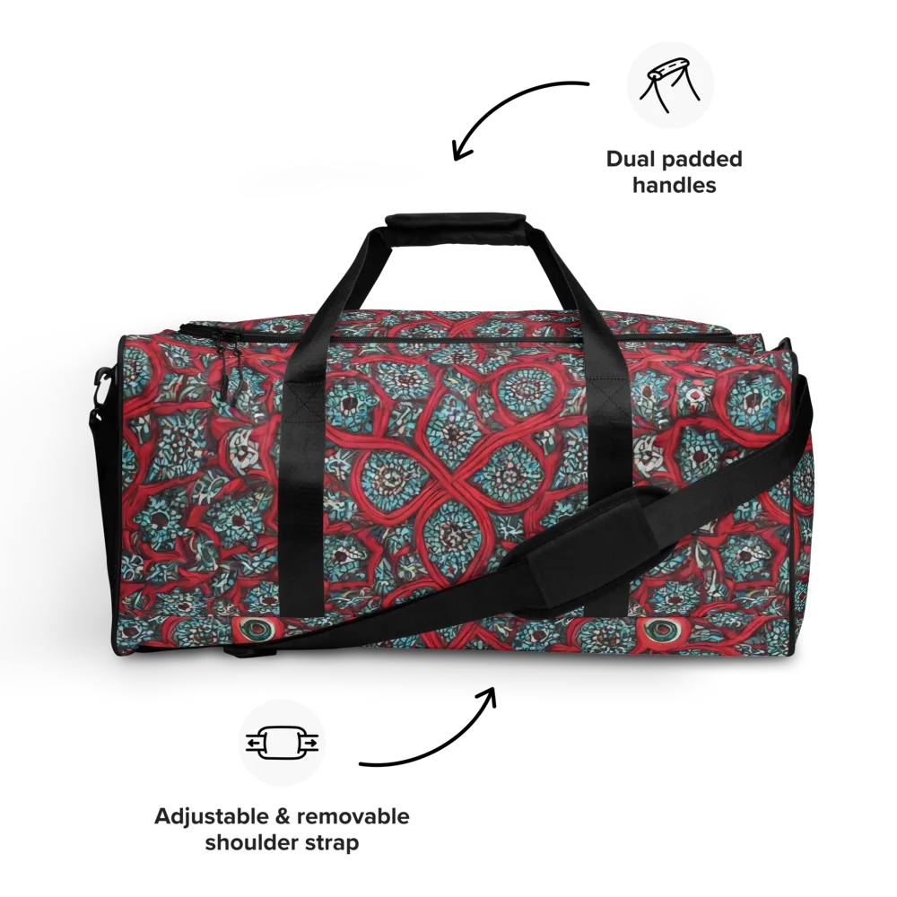 Crimson Mosaic on Duffle Bag — Front