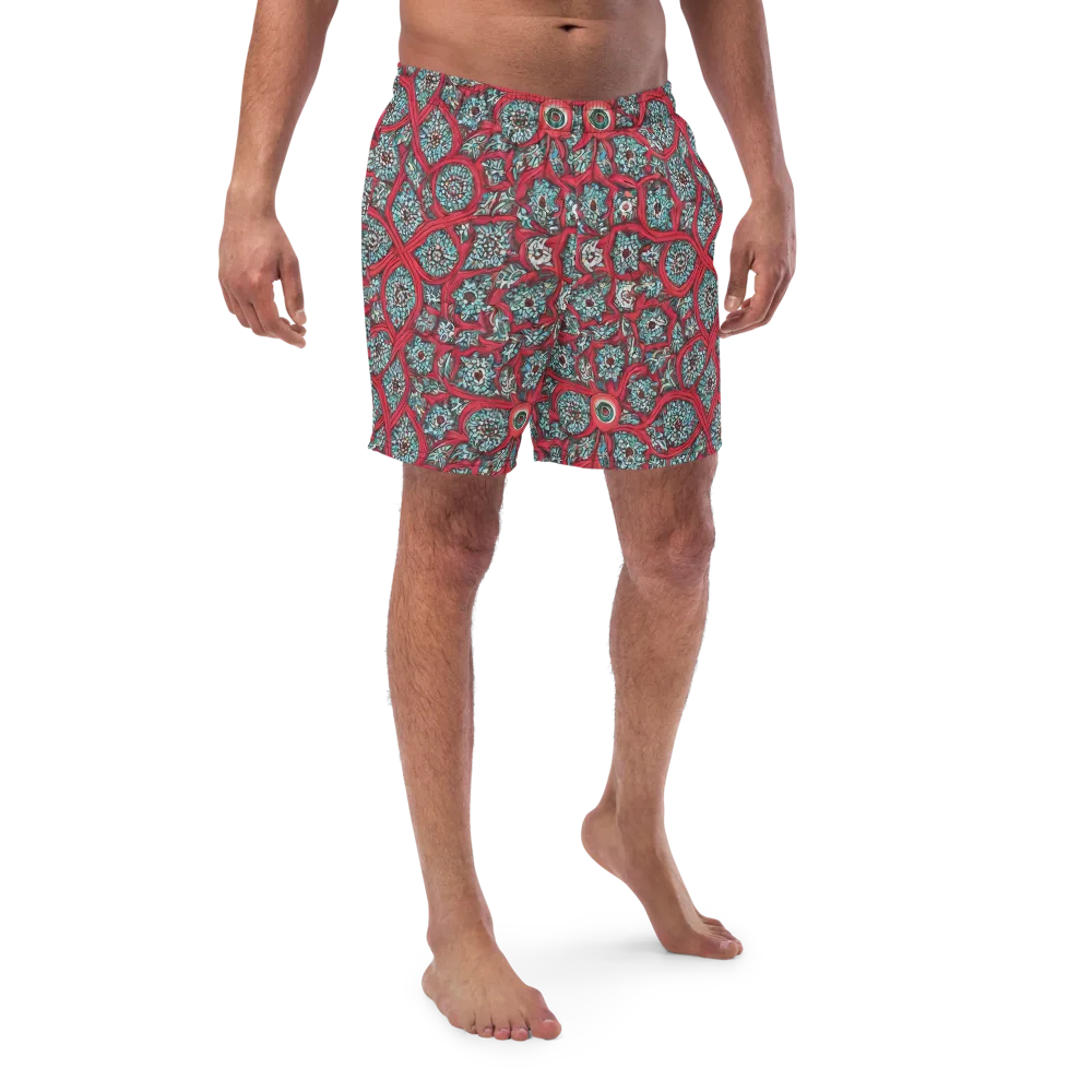 Crimson Mosaic on Swim Trunks — Front