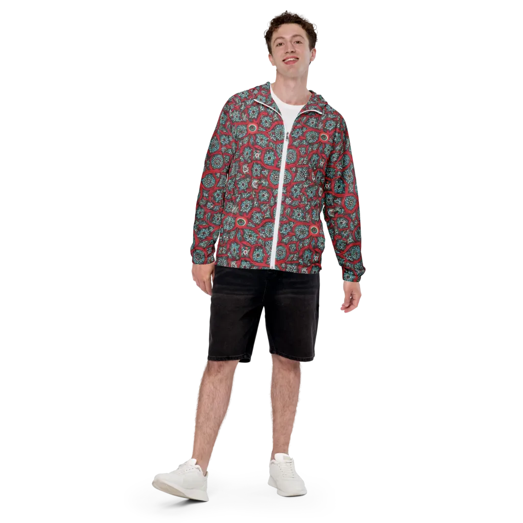 Crimson Mosaic on Men's Windbreaker — Front
