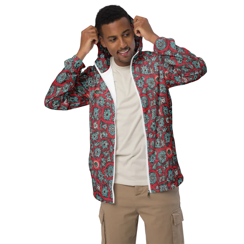 Crimson Mosaic on Men's Windbreaker — Front