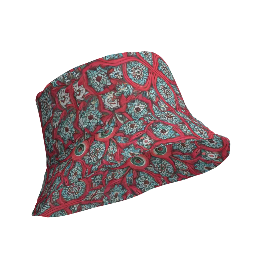 Crimson Mosaic on Reversible Bucket Hat — Product details Outside