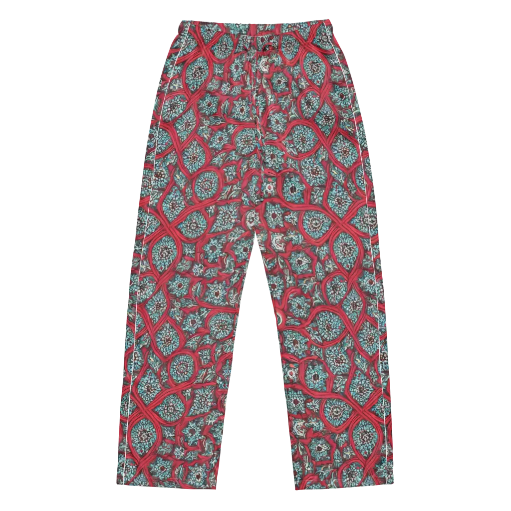 Crimson Mosaic on Women's Pajama Pants — Front