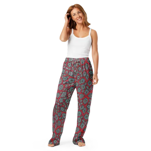 Crimson Mosaic on a Women's Pajama Pants