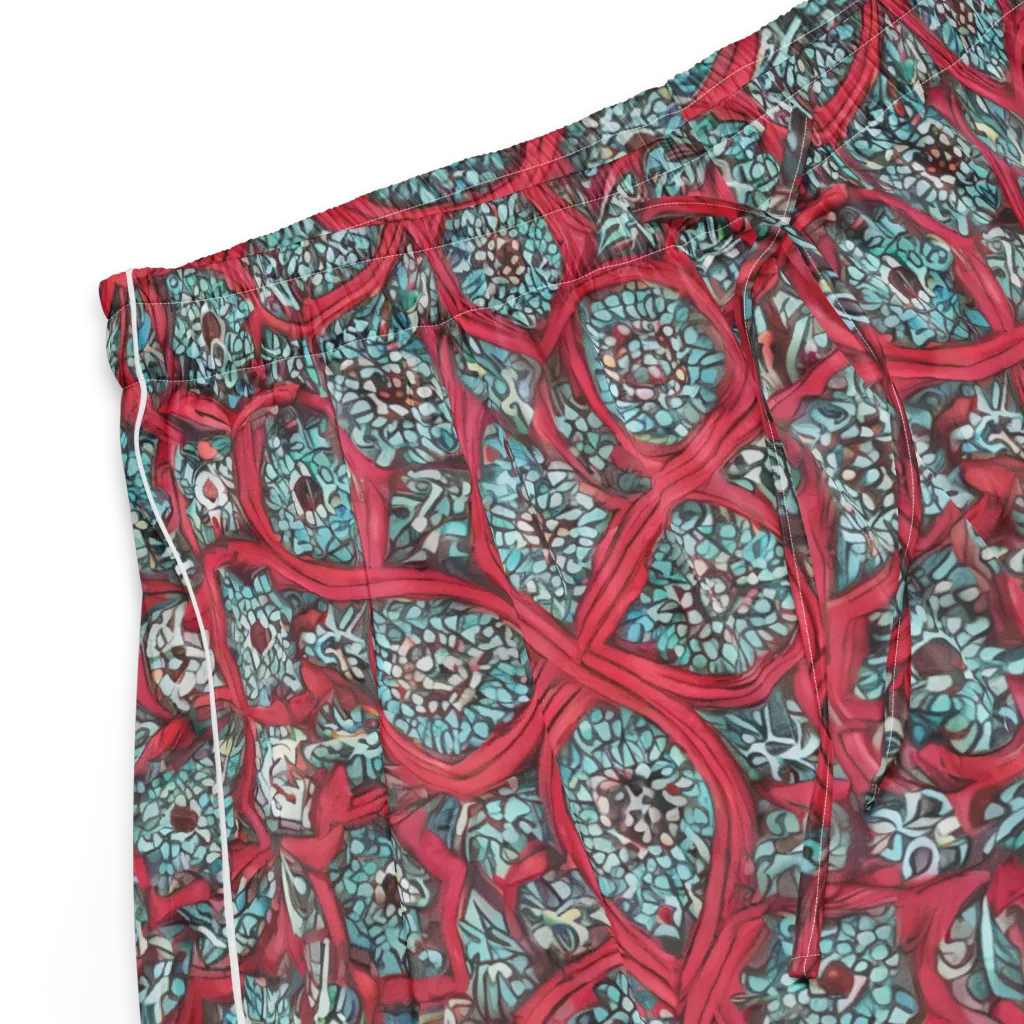 Crimson Mosaic on Women's Pajama Shorts — Product details