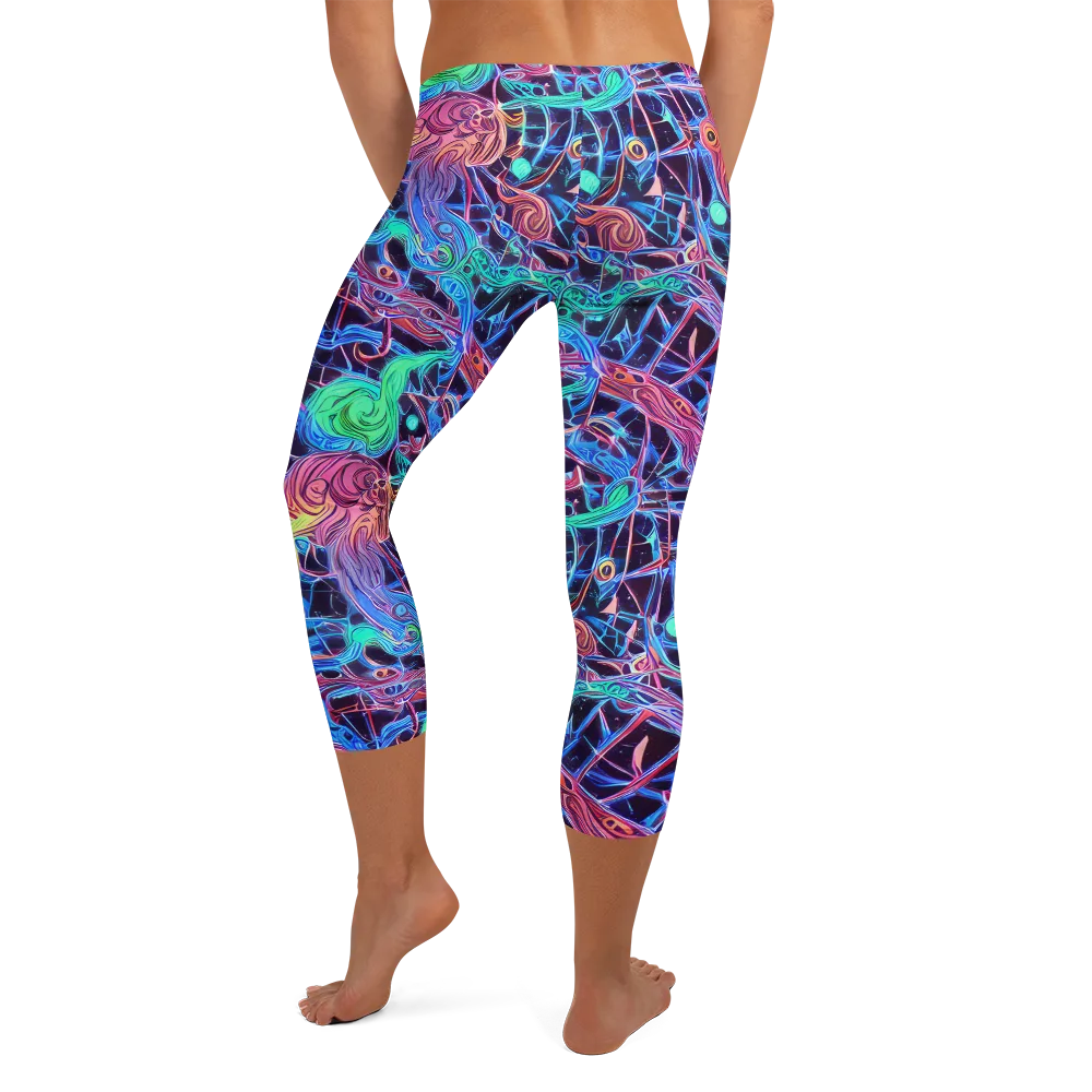 Prismatic Predators on Capri Leggings — Back
