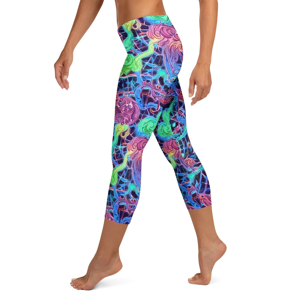 Prismatic Predators on Capri Leggings — Left