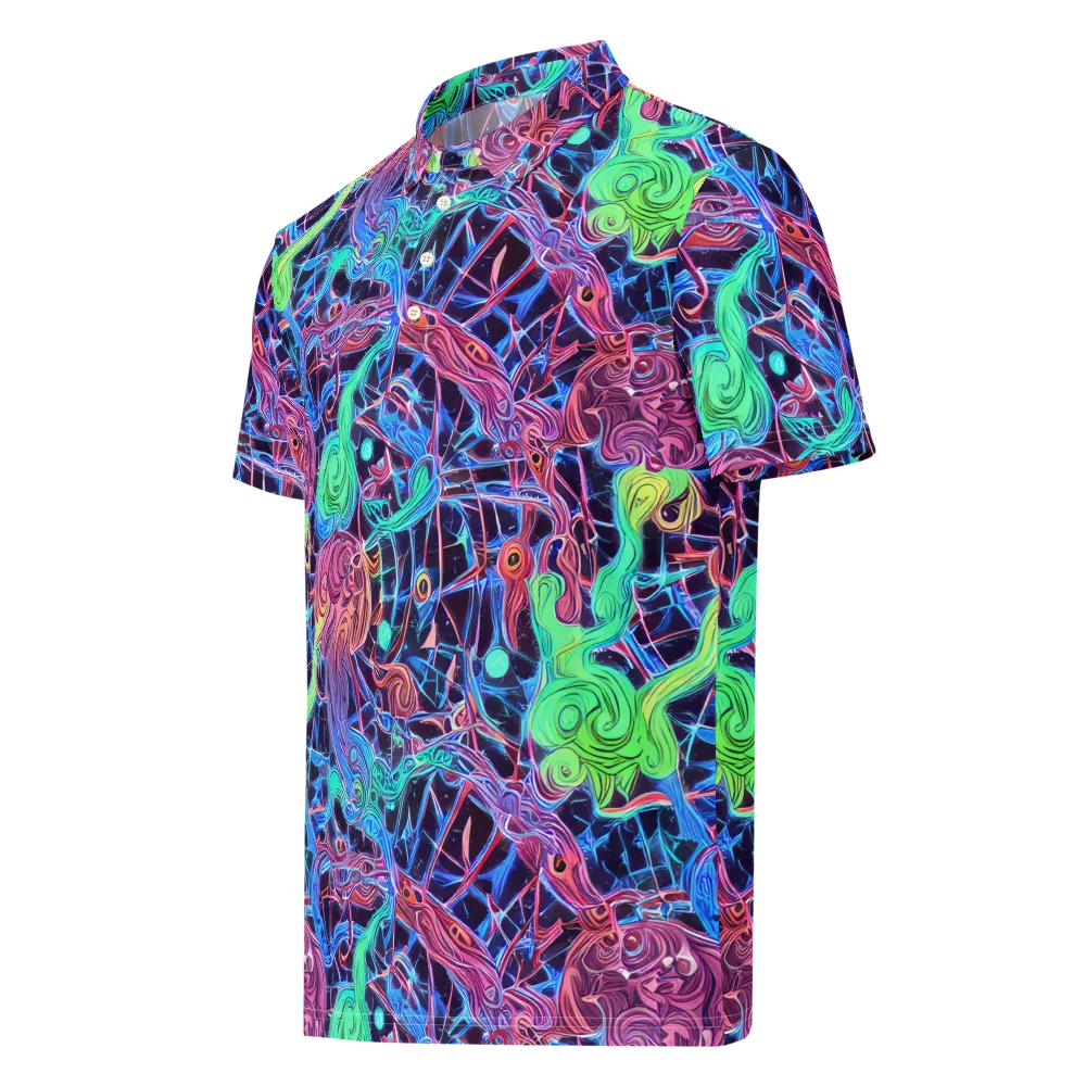 Prismatic Predators on Men's Slim Fit Polo Shirt — Left Front