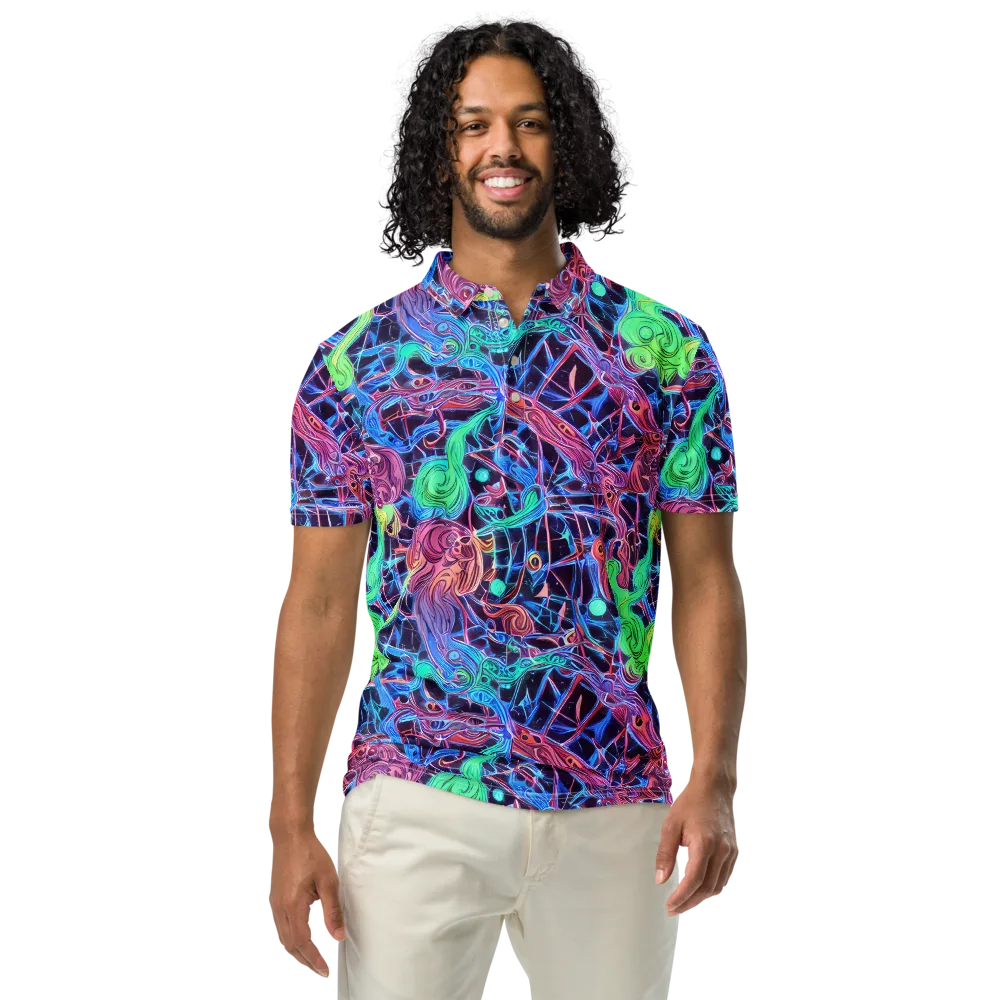Prismatic Predators on Men's Slim Fit Polo Shirt — Front
