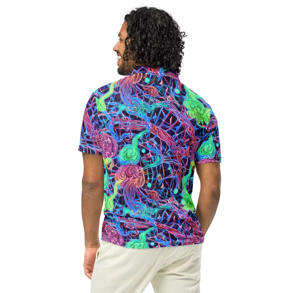 Prismatic Predators on Men's Slim Fit Polo Shirt — Back