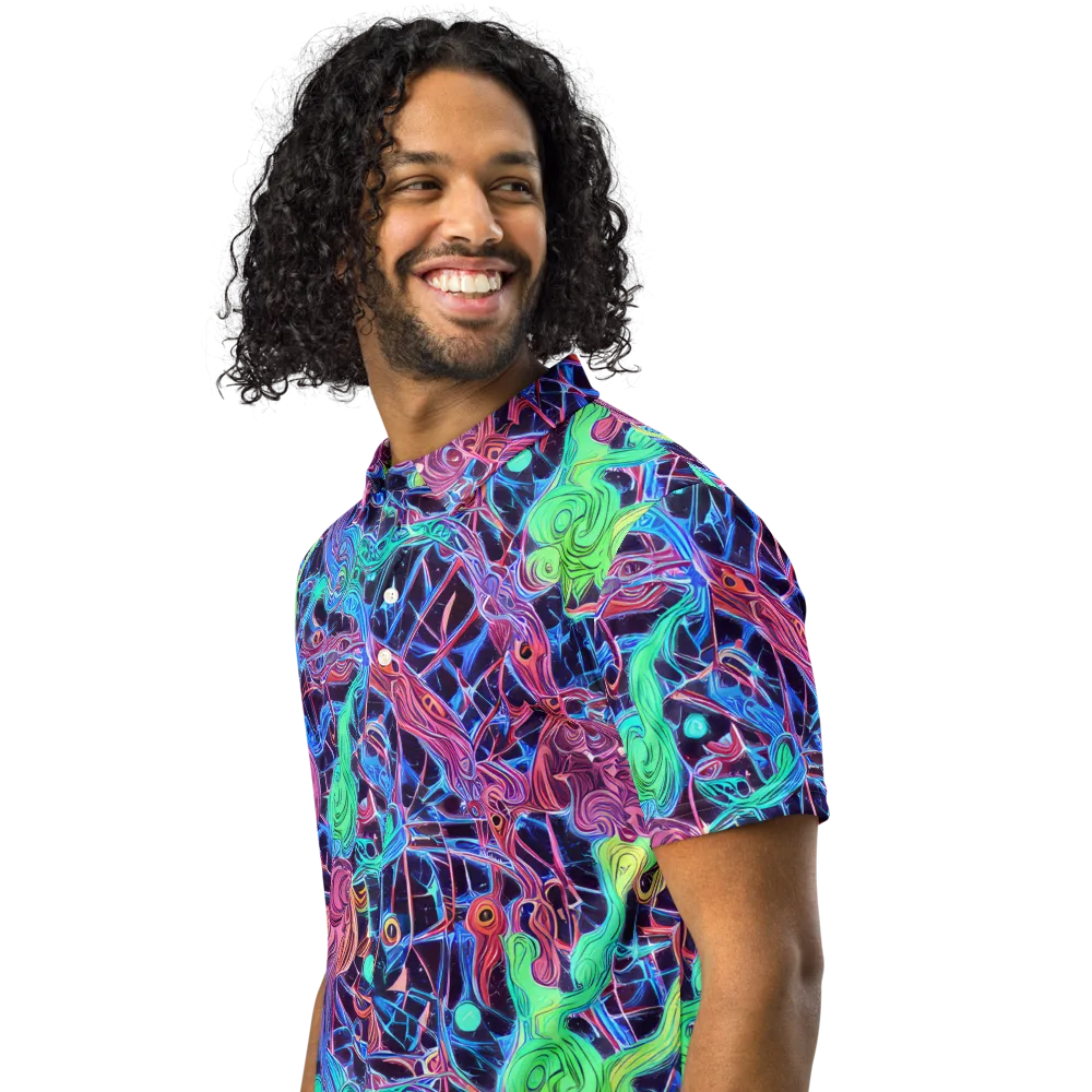 Prismatic Predators on Men's Slim Fit Polo Shirt — Left Front