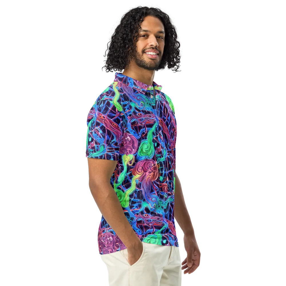 Prismatic Predators on Men's Slim Fit Polo Shirt — Right Front