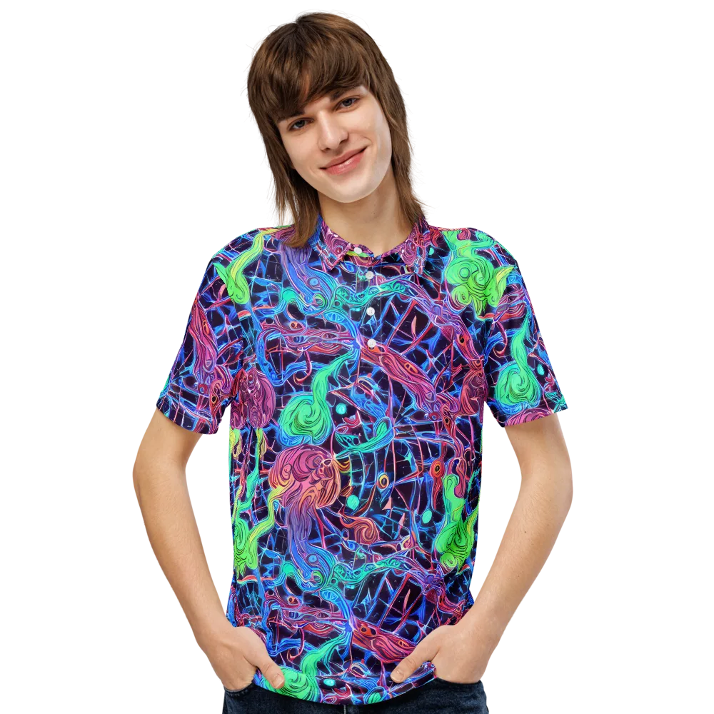 Prismatic Predators on Men's Slim Fit Polo Shirt — Front