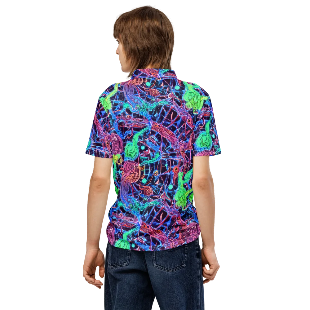 Prismatic Predators on Men's Slim Fit Polo Shirt — Back