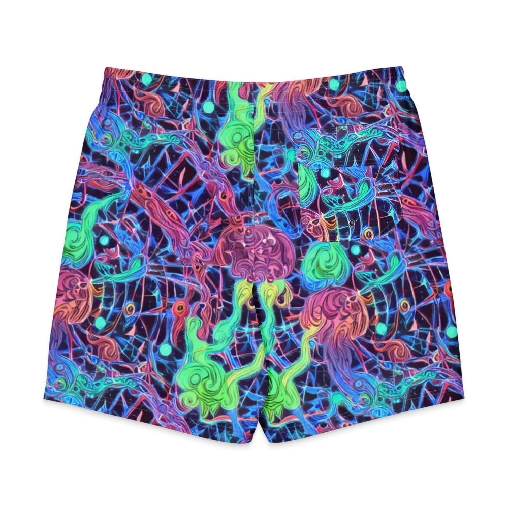 Prismatic Predators on Men's Board Shorts — Back