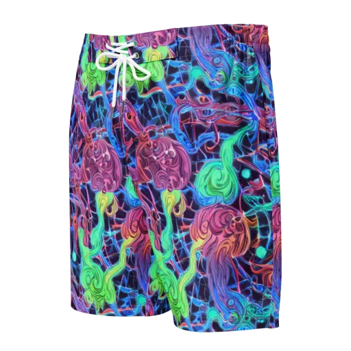 Prismatic Predators on a Men's Board Shorts