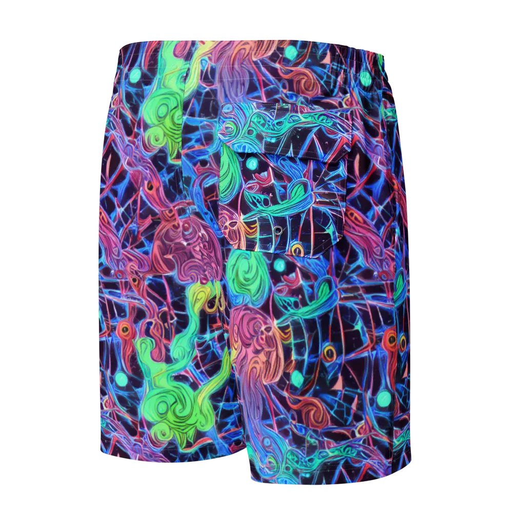 Prismatic Predators on Men's Board Shorts — Back