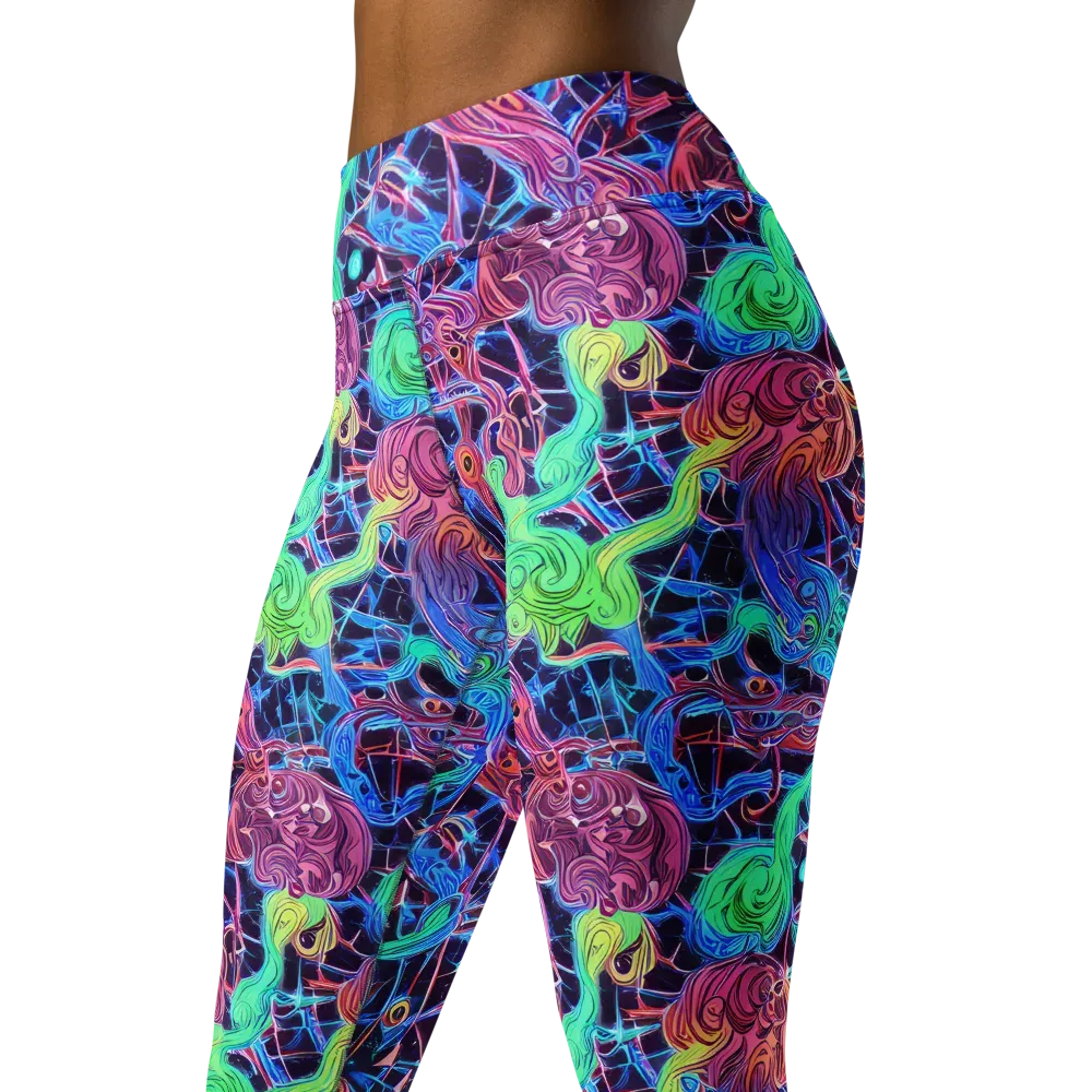 Prismatic Predators on Yoga Leggings — Left Front