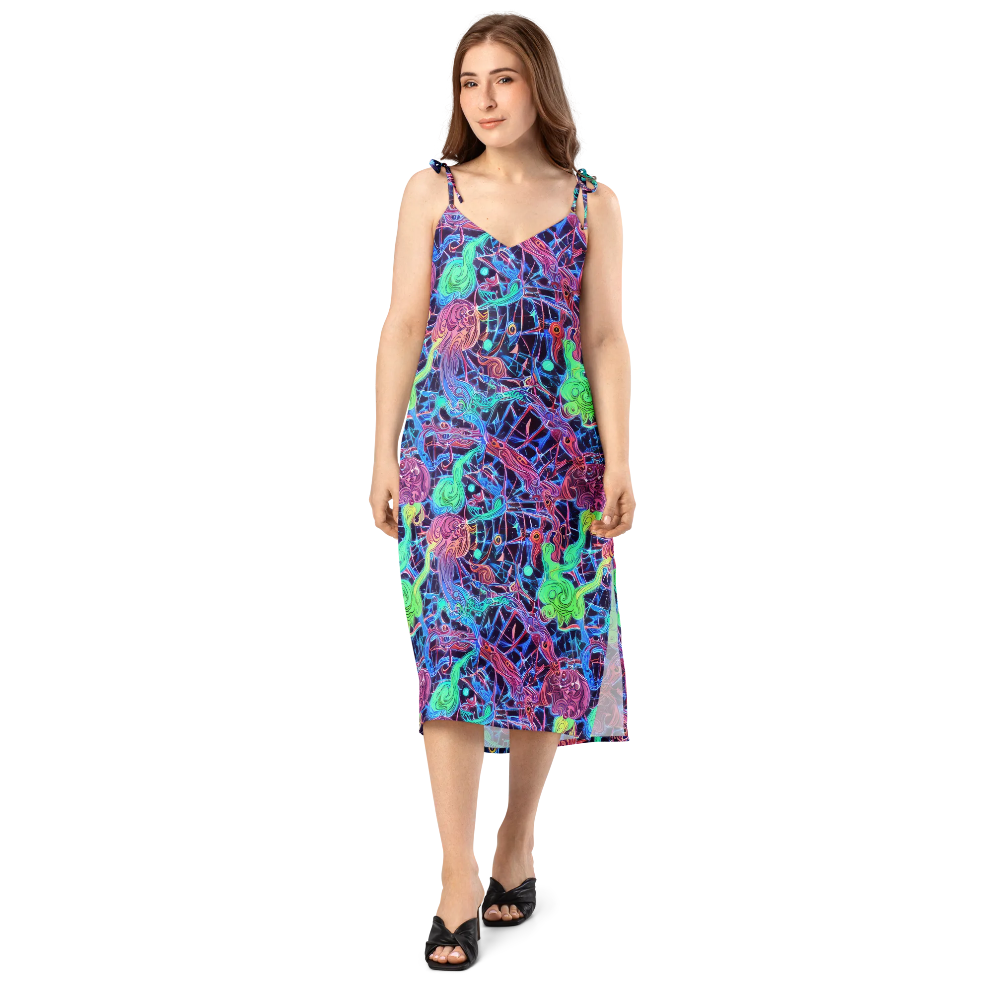Prismatic Predators on Slip Dress — Front