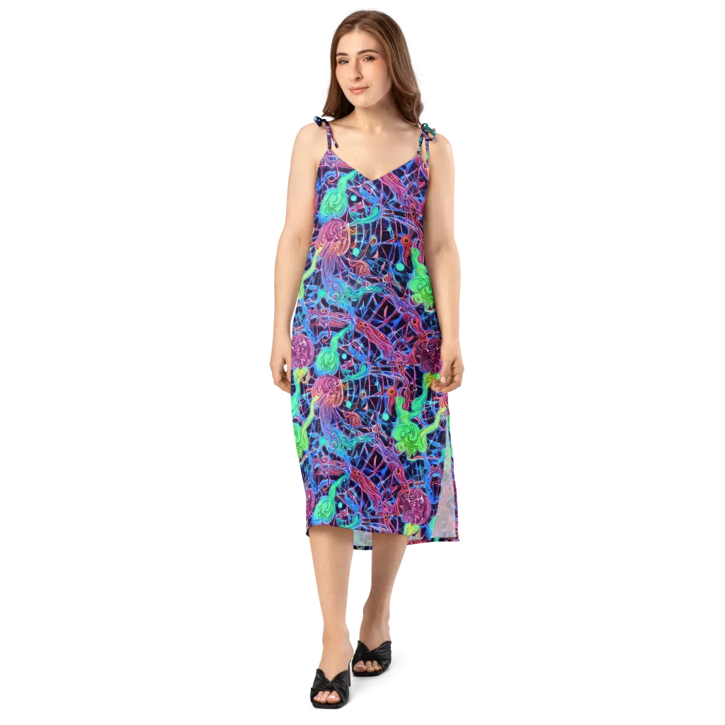 Prismatic Predators on Slip Dress — Front
