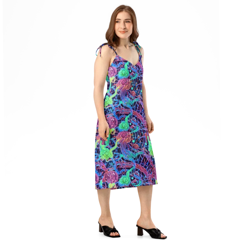 Prismatic Predators on Slip Dress — Right Front
